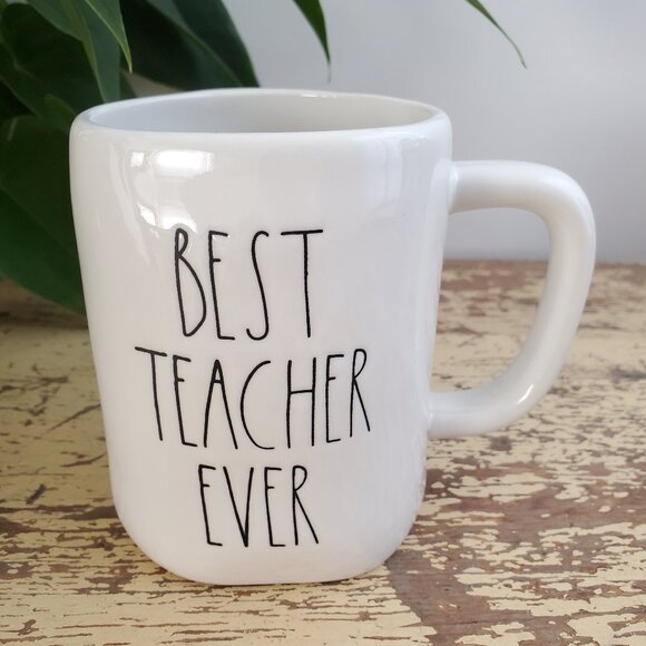 Rae Dunn Artisan Collection Best Teacher Ever Coffee Cup Mug Teacher Mug - Picture 1 of 8